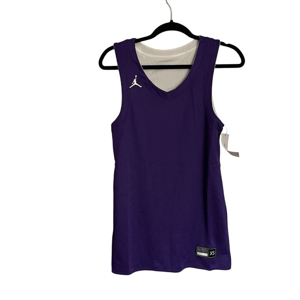 Air Jordan Nike Men XS Purple White Basketball Reversible Practice Jersey NWT